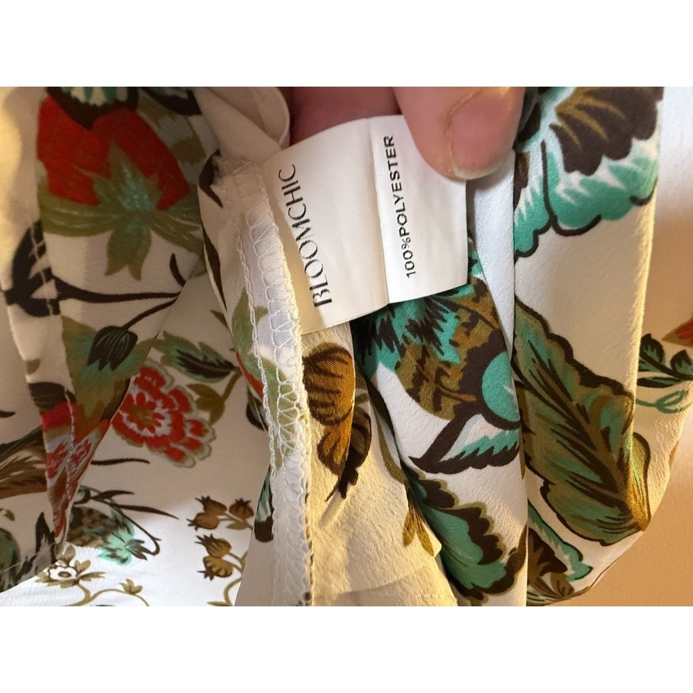 BloomChic Plus Size 18-20 Floral Peplum Blouse 3/4 Sleeve Multicolor withPockets - Picture 7 of 12